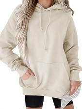 Women Hoodies Long Sleeve Loose Fit Fleece Hooded Sweatshirts Drawstring Pull...