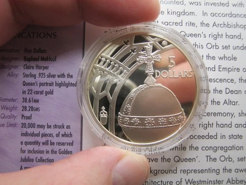 BULLION - 2002 Metric 1oz Capsuled Coin Silver Proof The Sovereign Orb & COA