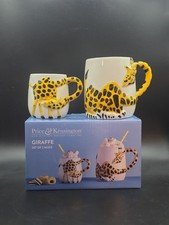 Price & Kensington Ceramic Giraffe Design Mugs For Hot Drinks Set of 2 Piece NEW