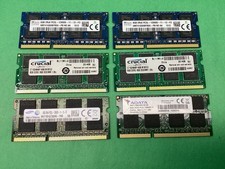 LOT OF 6 - Various Hynix Crucial Samsung Etc 8GB DDR3 PC3 Laptop RAM - TESTED