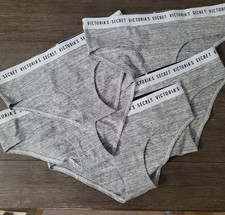 Victoria's Secret Hipster Hip Hugger 5 Pk Panties/Underwear Grey LOGO L