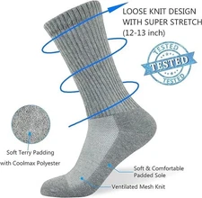 Well Knitting Diabetic Socks for Men & Women, Coolmax Medical Circulation Cre...