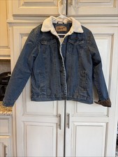 Wrangler Jacket Youth XL Blue Sherpa Lined Denim Trucker Western Coat Kids