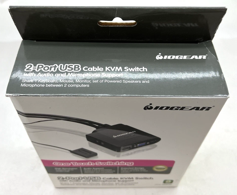 IOGear GCS72U 2-Port USB Cable KVM Switch With Audio and Microphone Support - Image 2 of 3