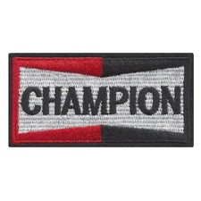 CHAMPION IRON ON PATCH 3.5" Spark Plug Race Car Jacket Embroidered Applique