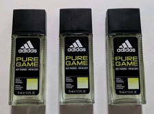 Adidas Pure Game by Adidas 2.5 oz each Body Fragrance Spray for Men Lot of 3