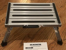 Adjustable RV Step Stool - 17" Anti-Slip Surface 1000lbs Capacity