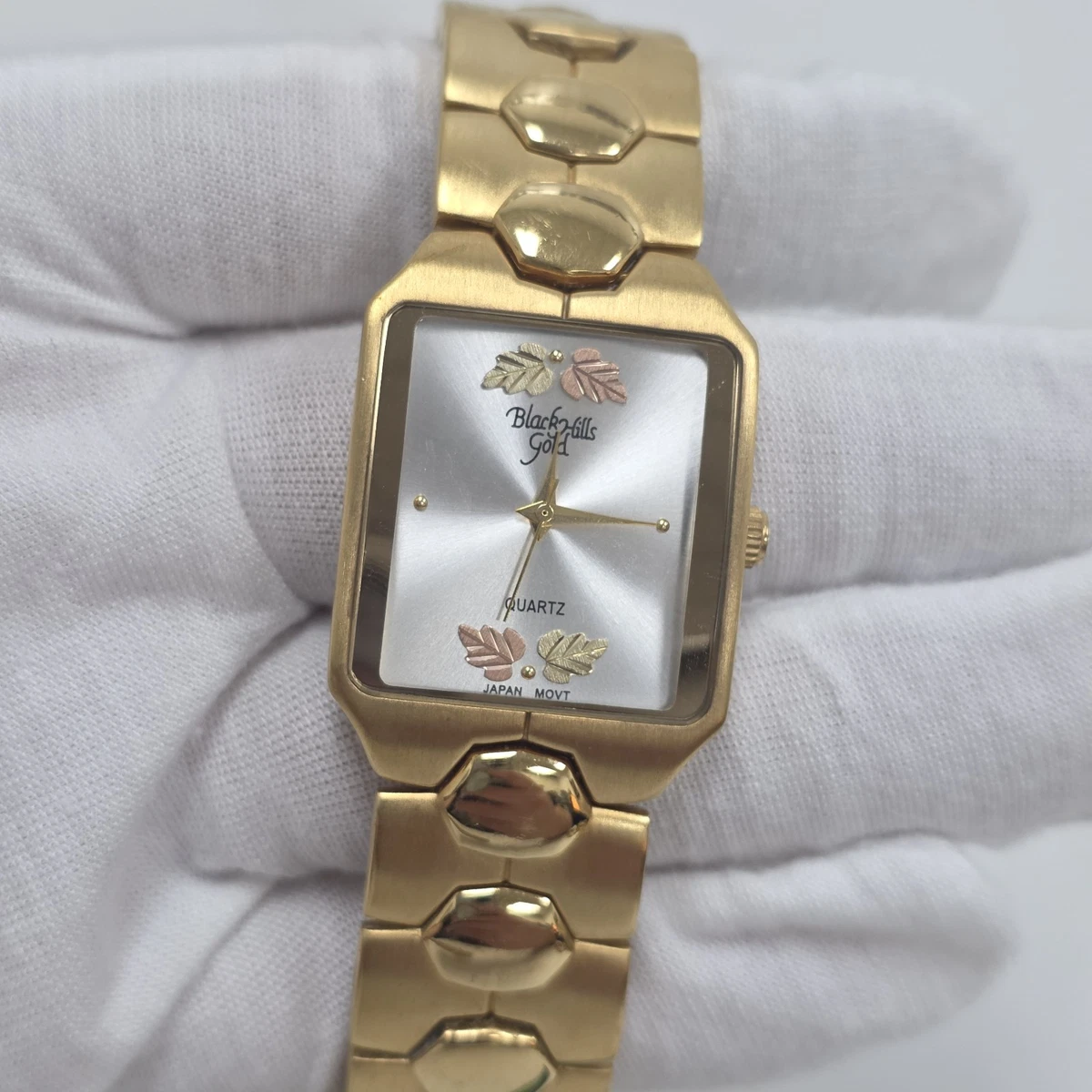 Black Hills Gold Vintage Quartz 12K Gold Leaflet Men’s Wrist Watch Ladies Black Hills Gold Quartz Watch, 12K Gold Leaves w  main image 3