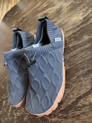 NIMBAO Knit Slip On Walking Shoes EU 41 Navy Blue Orange Sole NWOB