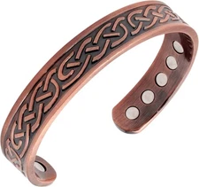 Heavyweight Large Copper Celtic Magnetic Cuff Bracelet for Antique copper 