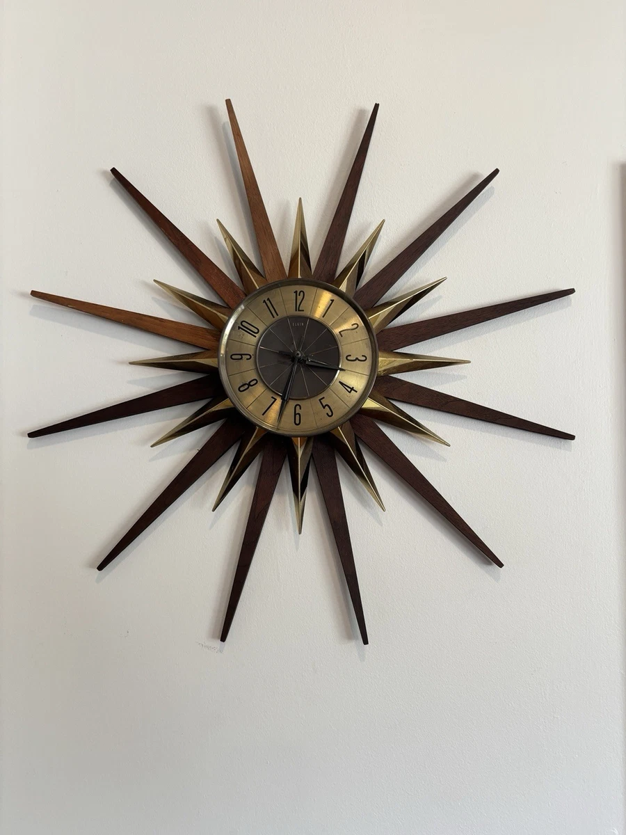 Starburst Sunburst Wall Clock In Collectible Wall Clocks 1930-1969