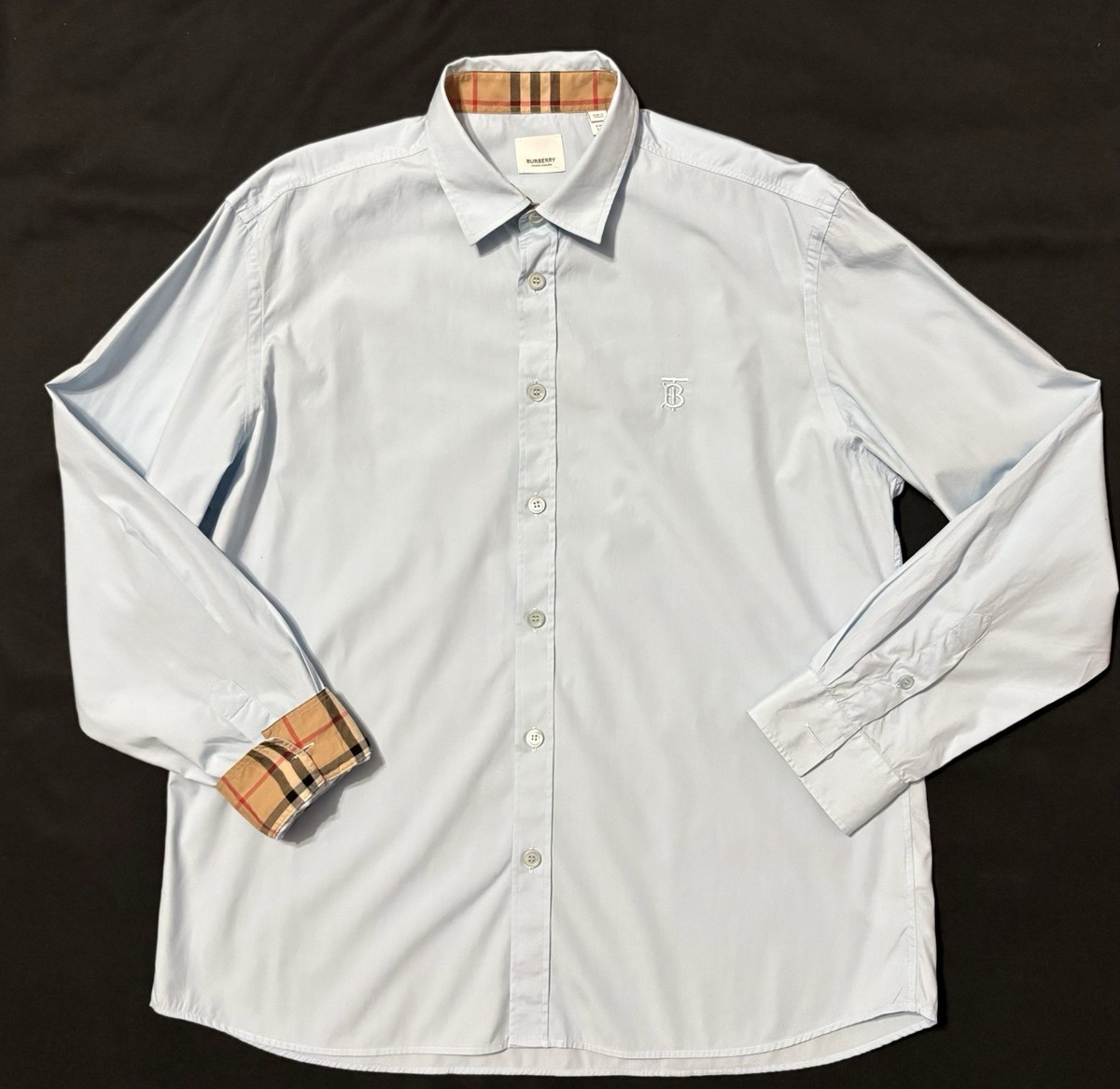 トップス BURBERRY BURBERRY Shirt Classic TB Pale Blue XXL 2XL | eBay