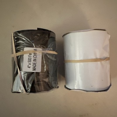 2 Jumbo Roll Party Streamer | 1 Black/ 1 White/| 500'x 4 /|Party Decor