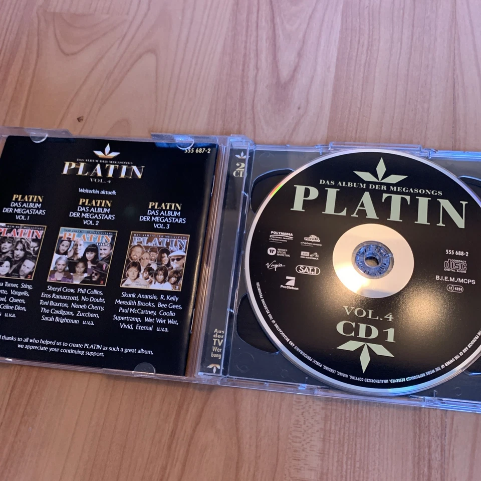 Various 🎤 Platin Vol. 4 ✨Das Album der Megasongs🪩 2 x CD Compilation  © 1998 - Bild 3 von 3