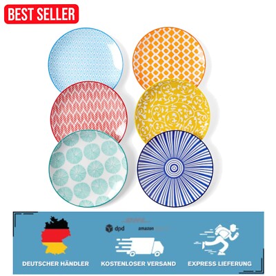 Klassisches 6er Set Ceramics Dessertteller,  für Hochzeiten und Feiern