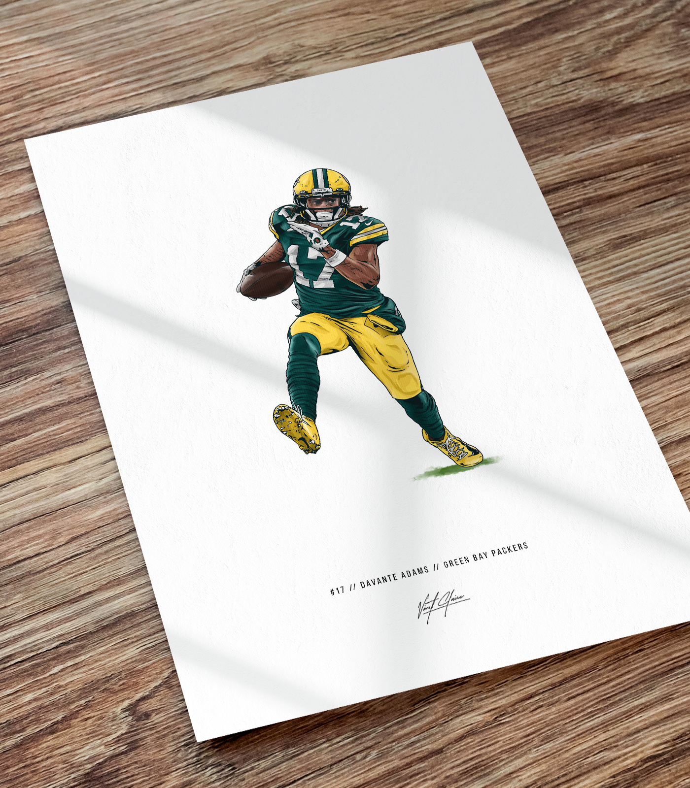 Ranking TOP17 Davante Adams Poster Green Bay Art Packers Football Illustrated shop