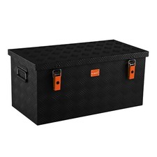 ALUBOX® Schwarz 91 L Riffelblech Alukiste 78x40x35 cm Transportkiste Truckbox