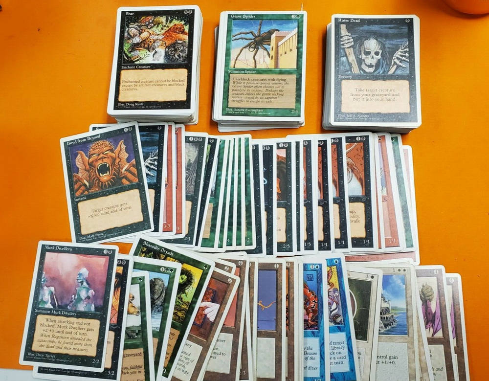 Vintage MTG White Bordered Card Lot - 200 Cards Collection