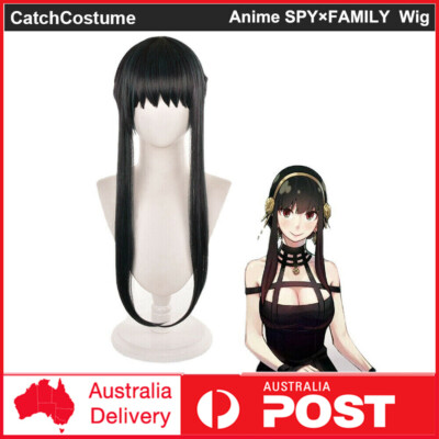 Anime SPY×FAMILY Yor Forger Cosplay Wig Womens Girls Long Straight Black Hair