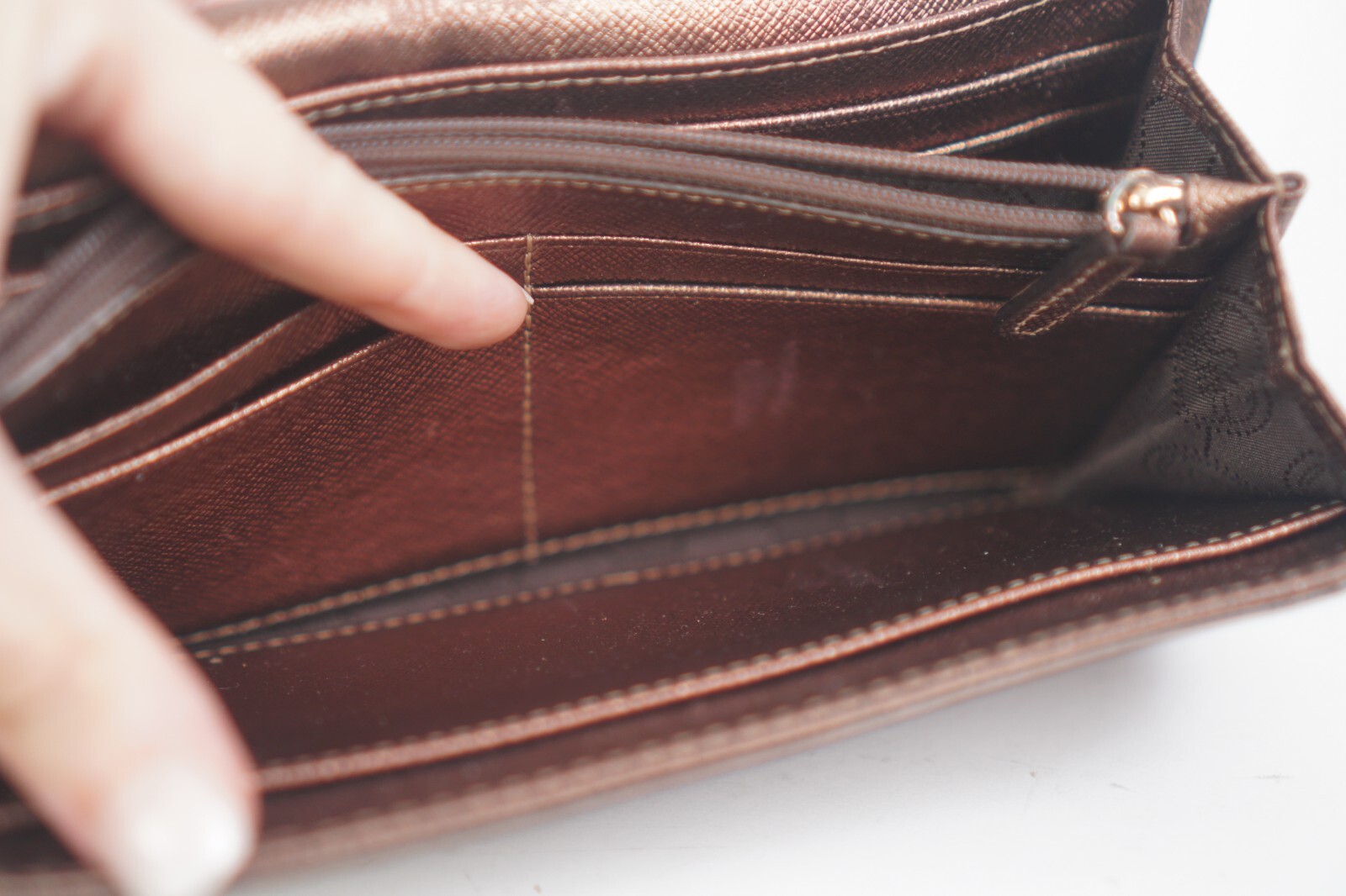 Michael Kors Python Embossed Leather Gold Brown F… - image 13