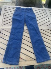 Vintage 70s Wrangler Straight Leg Boys 14 Slim Navy Blue Jeans Denim Deadstock