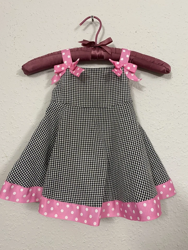 Bonnie Bebé Niña Negro y Rosa 12 Meses Vacaciones Arco Infantil Fiesta Sin Mangas Punto Foto 2 de 4