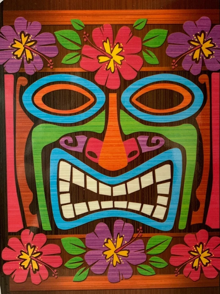 One Hawaiian Luau Party Melamine Tiki Bar Tropical Bar Party Tray Amscan - Image 2 of 4