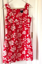 Old Navy Floral Tropical Dress Womens 4 Active Midi Button Up Sleeveless Vintage