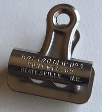 Vintage Boston Metal Paper Clip No. 1 Stainless Steel Binder Hunt Mfg USA