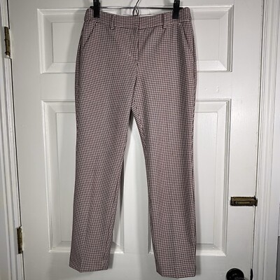 Express Columnist Ankle Mid Rise Stretch Pants, Houndstooth