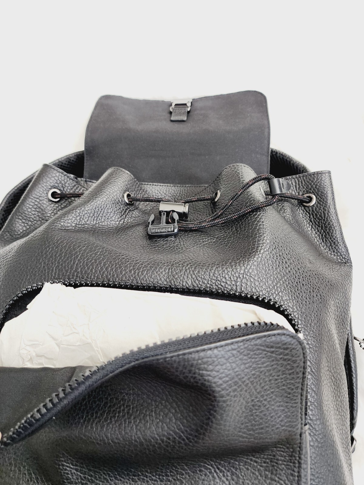 Coach Daypack Backpack Compact Black Pebble Leath… - image 10