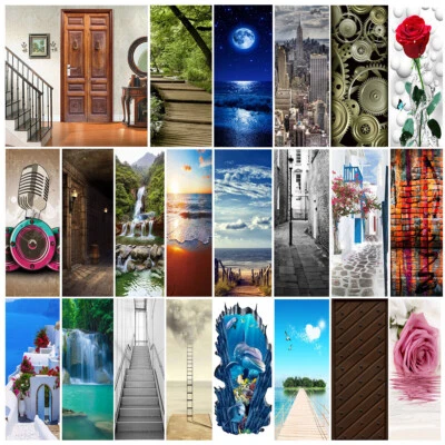 3D Wall Art Beach Waterfall Ross Door Sticker PVC Decal Self-adhesive Wrap Mural - image 1 of 4