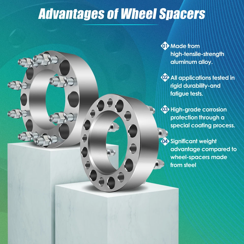 4 шт колесных распорок 2 дюйма 8x6,5 9/16 дюйма x18 для Ford F-250 F-350 Dodge Ram 2500 3500 - Изображение 4 из 4