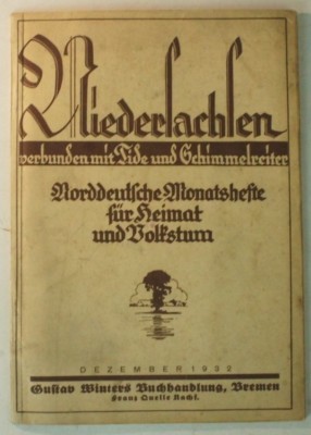Niedersachsen Monatshefte Heimat & Volkstum 1932 /12 Schimmelreiter & Tide B8715