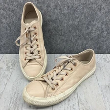 Converse All Star Leather Shoes Womens 9 Blush Pink Rose Gold Low Top