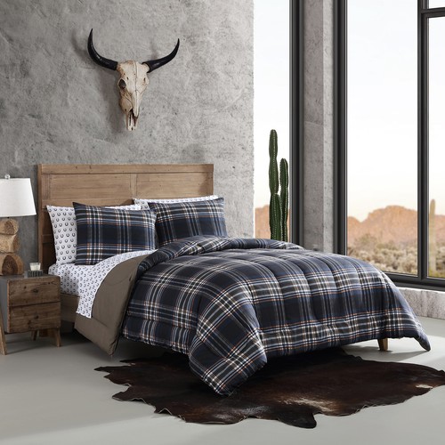 Wrangler Microfiber Comforter & Sham Sets (City Flats Plaid-Navy) - Picture 9 of 36