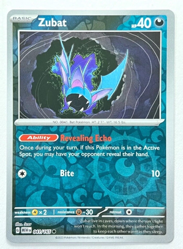 Zubat 041/165 Reverse Holo Common - Scarlet & Violet 151 Pokemon - Near Mint NM!