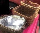 Vintage Collector Longaberger Lot of 3 baskets, 2 With Protectors 1 Red Liner