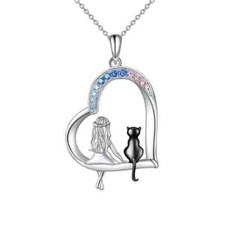 Creative Cute Black Cat Girl Pendant Necklace Versatile Necklace Party Unique