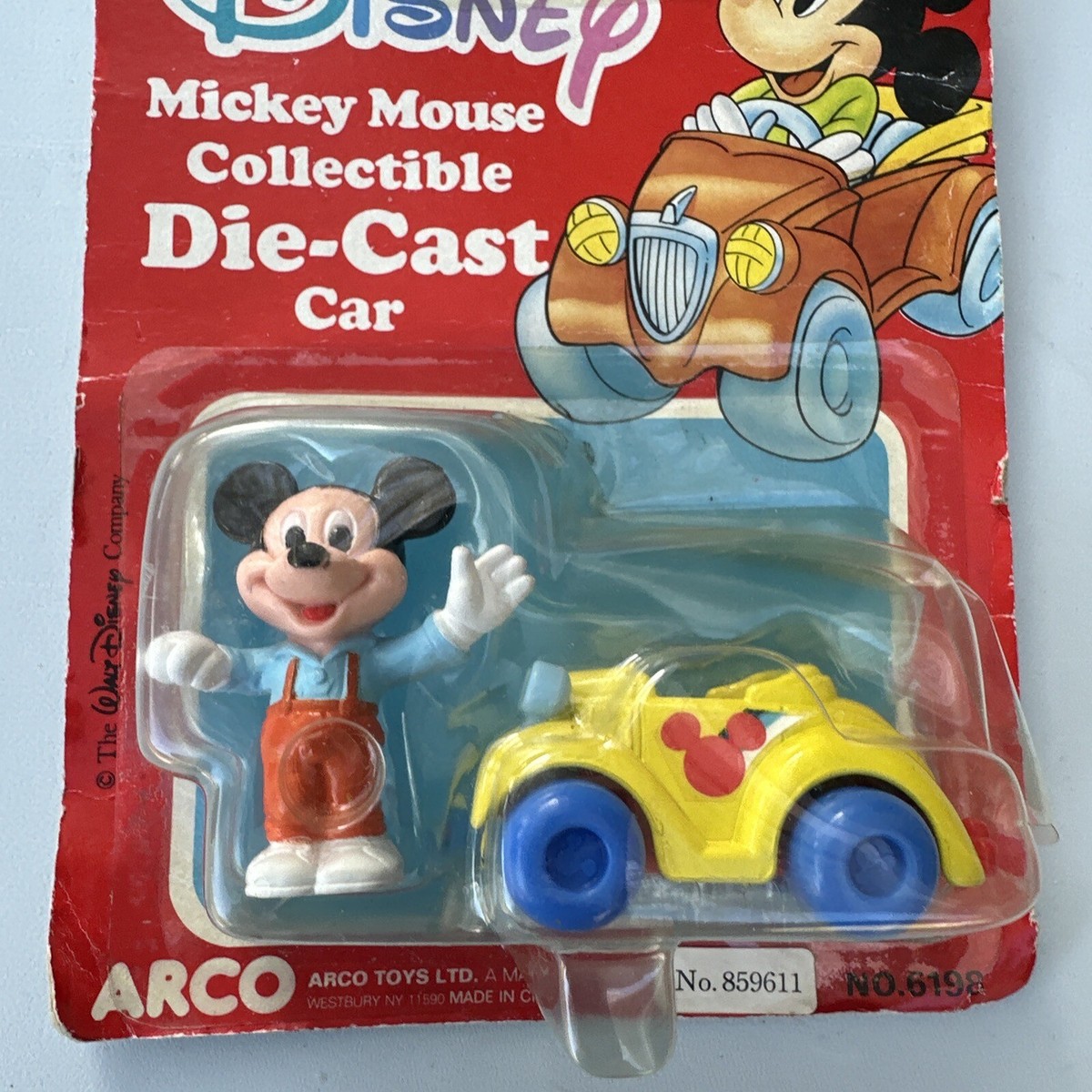 NEW SEALED DISNEY ARCO Collectible Die-Cast Metal Car Mickey #6198