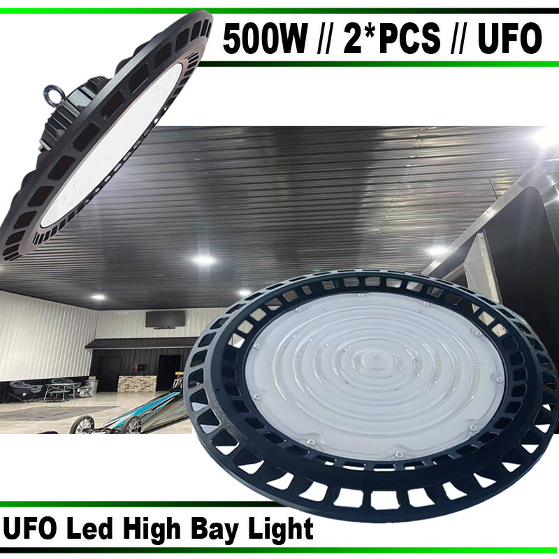 2-PACK 500 watt led high bay fixture  Factory Warehouse Commercial Light 6500K