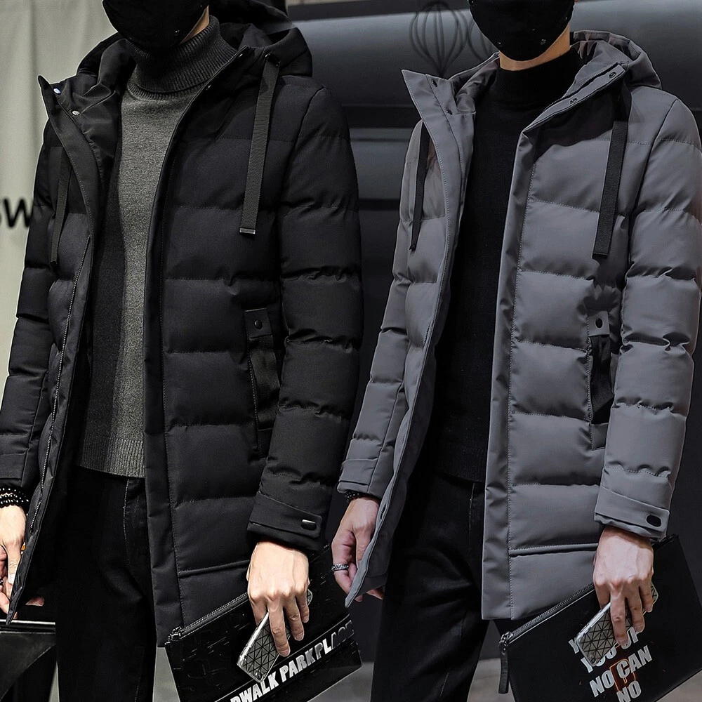 Fabric long parka jacket mens cheap