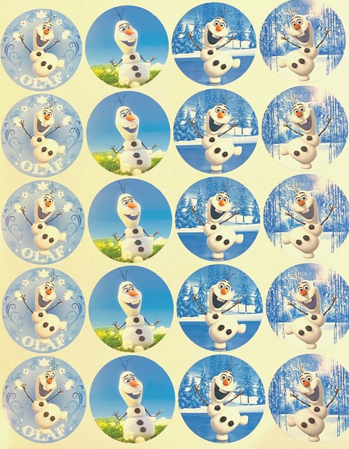 40 2 precut frozen inspired olaf adhesive stickers cupcake toppers