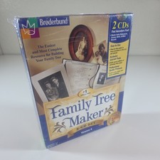 Broderbund Family Tree Maker 2-CD Set Version 4 Windows 95/3.1 Sealed PC Softwar