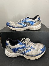 Brooks Adrenaline GTS 8 running shoes in white, silver, and blue- Pre Owned
