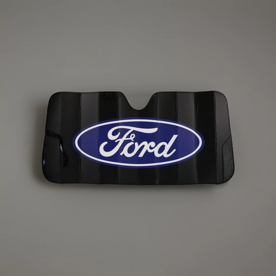 Parabrisas delantero plegable negro Ford Car Truck parasol 27"x58" NUEVO Foto 2 de 2