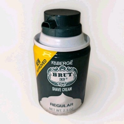 Vintage Brut Faberge 33 Shave Cream Regular 2.5 oz New MISSING Large cap
