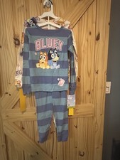 Bluey Kids Lounge Set Size 6 Cotton Bluey Bingo Striped Cartoon Print set of 2