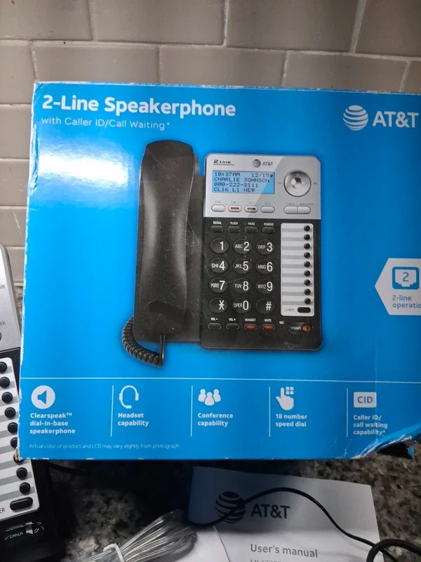 AT&T landline 2 line speaker phone office conference calls ML17929 open ...