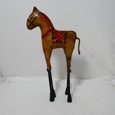 VINTAGE TALL METAL HORSE/PONY WITH DECORATIVE SADDLE